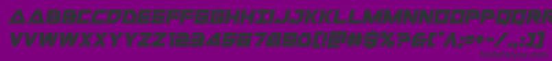 Libertyislandital-Schriftart – Schwarze Schriften auf violettem Hintergrund