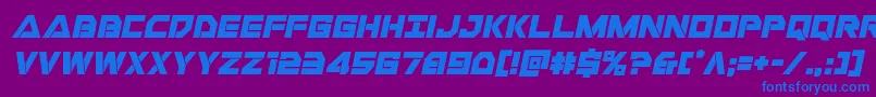 Libertyislandital Font – Blue Fonts on Purple Background