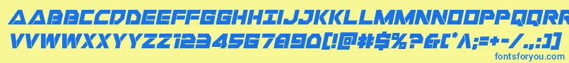 Libertyislandital Font – Blue Fonts on Yellow Background