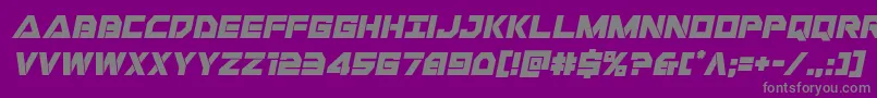 フォントLibertyislandital – 紫の背景に灰色の文字