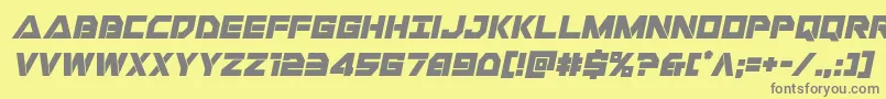 フォントLibertyislandital – 黄色の背景に灰色の文字