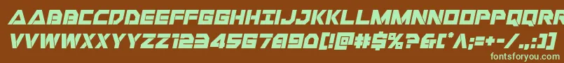 Libertyislandital-fontti – vihreät fontit ruskealla taustalla