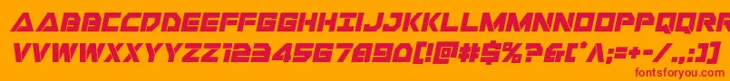 フォントLibertyislandital – オレンジの背景に赤い文字