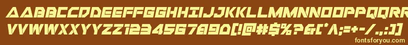Libertyislandital-fontti – keltaiset fontit ruskealla taustalla