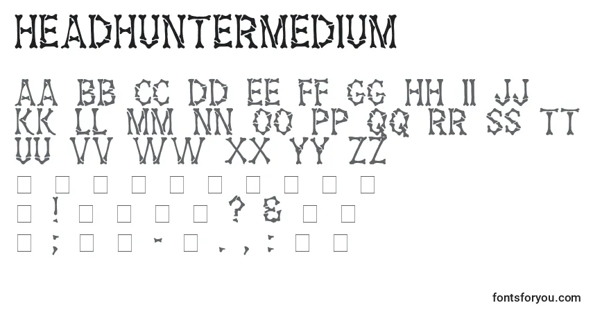 A fonte HeadhunterMedium – alfabeto, números, caracteres especiais