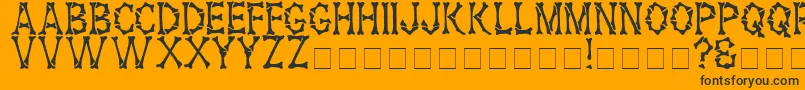 HeadhunterMedium-Schriftart – Schwarze Schriften auf orangefarbenem Hintergrund