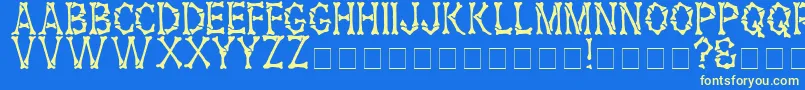 HeadhunterMedium Font – Yellow Fonts on Blue Background