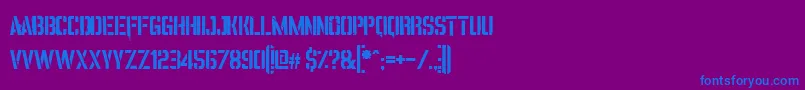 フォントVincaStencil – 紫色の背景に青い文字