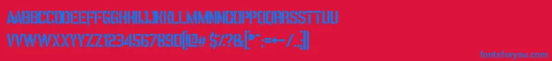 Шрифт VincaStencil – синие шрифты на красном фоне