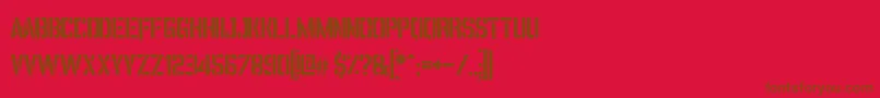 Police VincaStencil – polices brunes sur fond rouge