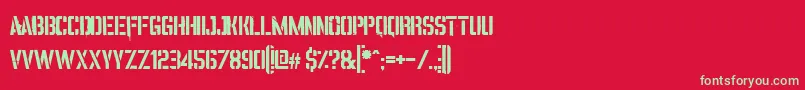 VincaStencil Font – Green Fonts on Red Background