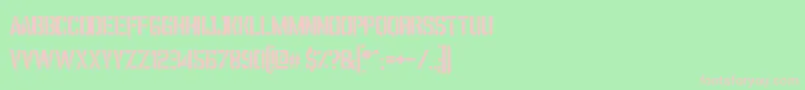 VincaStencil-fontti – vaaleanpunaiset fontit vihreällä taustalla