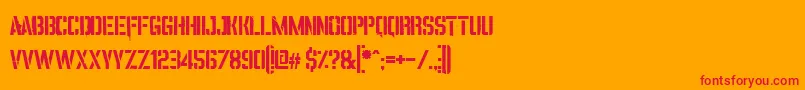 VincaStencil Font – Red Fonts on Orange Background