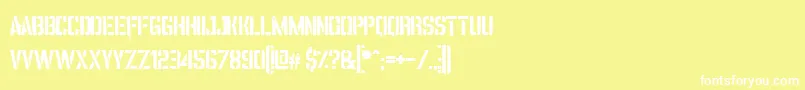 VincaStencil Font – White Fonts on Yellow Background
