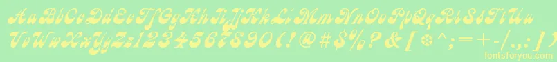 Astra2-Schriftart – Gelbe Schriften auf grünem Hintergrund