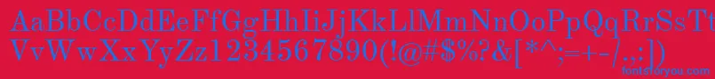 Theanomodern Font – Blue Fonts on Red Background