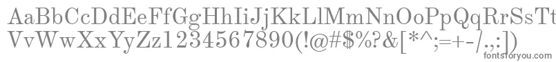 Theanomodern-fontti – harmaat kirjasimet valkoisella taustalla