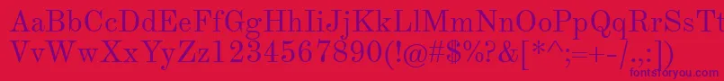 Theanomodern Font – Purple Fonts on Red Background