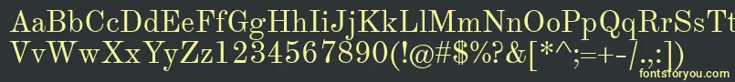 フォントTheanomodern – 黒い背景に黄色の文字