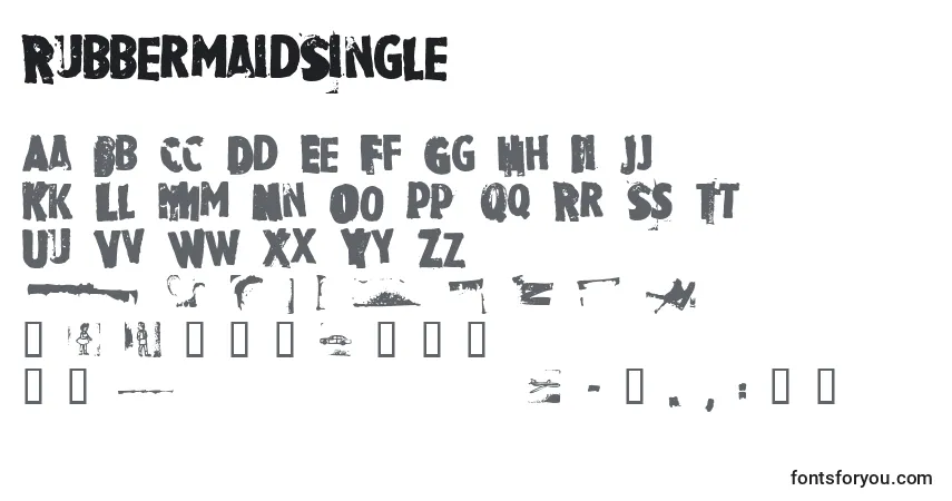 Czcionka RubbermaidSingle – alfabet, cyfry, specjalne znaki