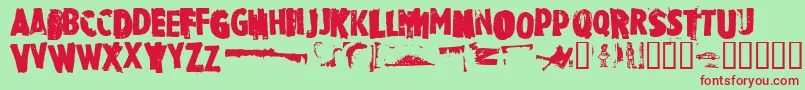 RubbermaidSingle Font – Red Fonts on Green Background