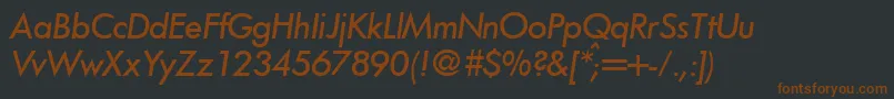 Шрифт FunctiontwomediumRegularitalic – коричневые шрифты на чёрном фоне