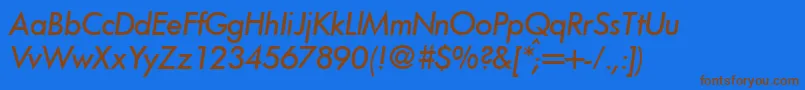 FunctiontwomediumRegularitalic-Schriftart – Braune Schriften auf blauem Hintergrund