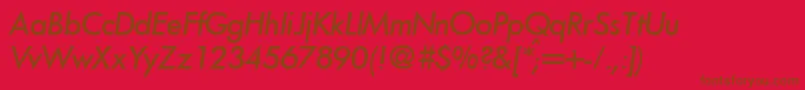 FunctiontwomediumRegularitalic Font – Brown Fonts on Red Background