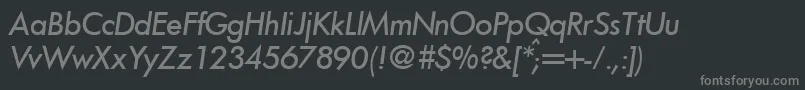 Шрифт FunctiontwomediumRegularitalic – серые шрифты на чёрном фоне