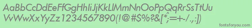 FunctiontwomediumRegularitalic Font – Gray Fonts on Green Background