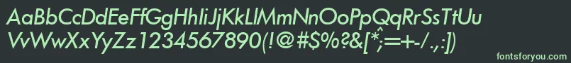 Шрифт FunctiontwomediumRegularitalic – зелёные шрифты на чёрном фоне