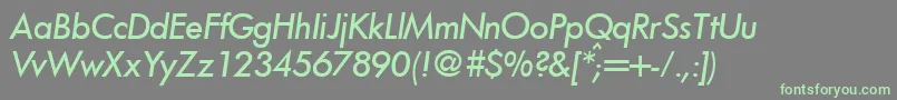 フォントFunctiontwomediumRegularitalic – 灰色の背景に緑のフォント