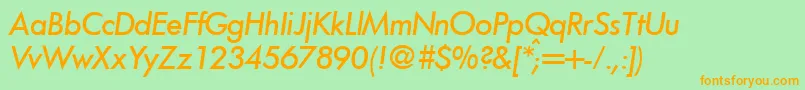 FunctiontwomediumRegularitalic Font – Orange Fonts on Green Background