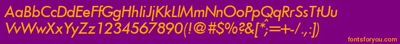 FunctiontwomediumRegularitalic Font – Orange Fonts on Purple Background