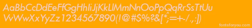 Fonte FunctiontwomediumRegularitalic – fontes rosa em um fundo laranja