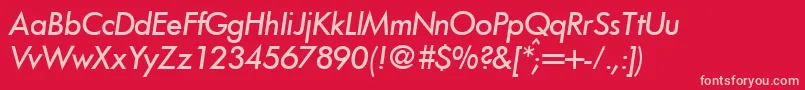 FunctiontwomediumRegularitalic Font – Pink Fonts on Red Background