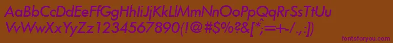 Шрифт FunctiontwomediumRegularitalic – фиолетовые шрифты на коричневом фоне