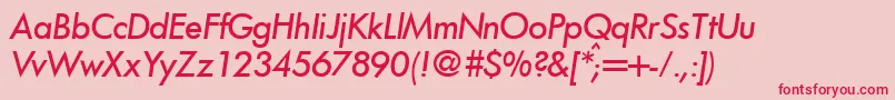 FunctiontwomediumRegularitalic Font – Red Fonts on Pink Background