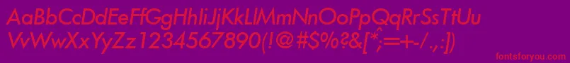 FunctiontwomediumRegularitalic Font – Red Fonts on Purple Background