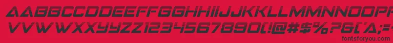 Czcionka Strikefighterhalfital – czarne czcionki na czerwonym tle