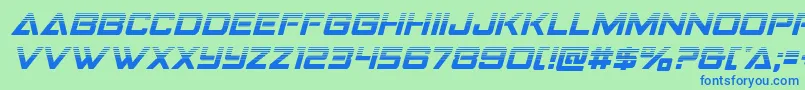 Strikefighterhalfital Font – Blue Fonts on Green Background