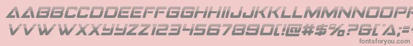 Strikefighterhalfital-fontti – harmaat kirjasimet vaaleanpunaisella taustalla