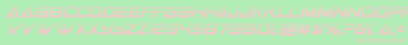 Strikefighterhalfital-Schriftart – Rosa Schriften auf grünem Hintergrund