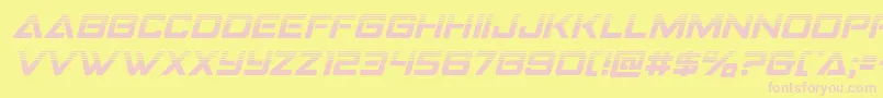 Strikefighterhalfital-Schriftart – Rosa Schriften auf gelbem Hintergrund