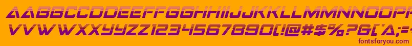 Strikefighterhalfital Font – Purple Fonts on Orange Background