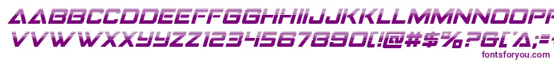 Strikefighterhalfital-Schriftart – Violette Schriften auf weißem Hintergrund