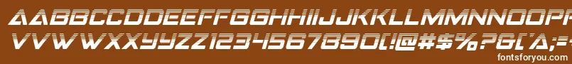Strikefighterhalfital-Schriftart – Weiße Schriften auf braunem Hintergrund