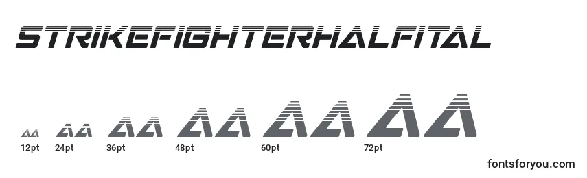 Размеры шрифта Strikefighterhalfital