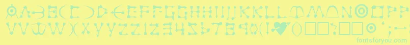 Police ZenobiaRegular – polices vertes sur fond jaune