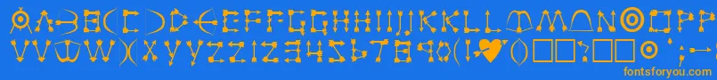 ZenobiaRegular-fontti – oranssit fontit sinisellä taustalla